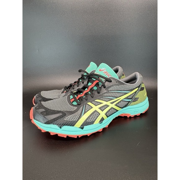 Asics Gel Fuji Racer 3 Women's Running Trail Shoes Size 10.5 Teal Gray Orange - Picture 1 of 9